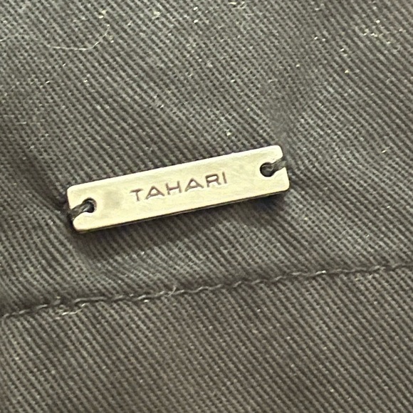 Tahari Black Drawstring Waist Vest Shawl Collar Slit Pockets Back Vent - Picture 9 of 11